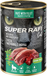 Produktbild von Super Rafi Sterilised Cat 12 x 400 g - Gans & Truthahnleber