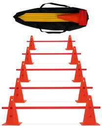 Produktbild von Superhund Agility-Hürde 5 x Kegelhürden mit Stange 100 cm Farbe Rot/Rot, Kunststoff