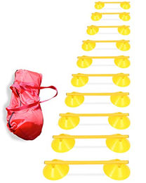 Superhund Agility-Hürde Mini-Hürden 10er Set Gelbe Mulden und Gelben Stange 50 cm, Farbe Gelb, Stangen und Markiermulden sind aus Kunststoff., Die Markiermulden sind flexibel und bruchfest. – Bild 1 von 7