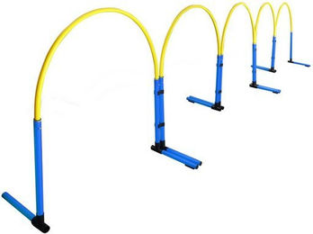 Produktbild von Superhund Agility-Slalom Hoopers Slalom in Blau mit Bogen in Farbe Gelb