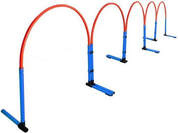 Produktbild von Superhund Agility-Slalom Hoopers Slalom in Blau mit Bogen in Farbe Rot