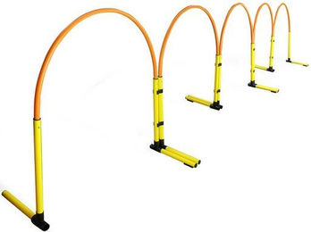 Produktbild von Superhund Agility-Slalom Hoopers Slalom in Gelb mit Bogen in Farbe Orange