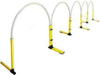 Produktbild von Superhund Agility-Slalom Hoopers Slalom in Gelb mit Bogen in Farbe Weiß
