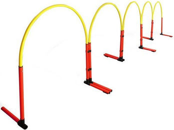 Produktbild von Superhund Agility-Slalom Hoopers Slalom in Rot mit Bogen in Farbe Gelb