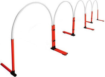 Produktbild von Superhund Agility-Slalom Hoopers Slalom in Rot mit Bogen in Farbe Weiß