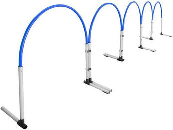 Produktbild von Superhund Agility-Slalom Hoopers Slalom in Weiß mit Bogen in Farbe Blau