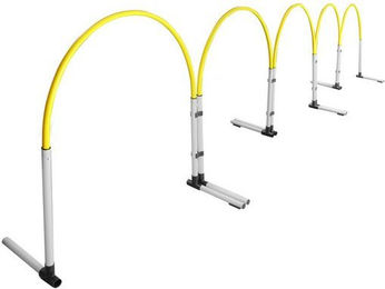 Produktbild von Superhund Agility-Slalom Hoopers Slalom in Weiß mit Bogen in Farbe Gelb