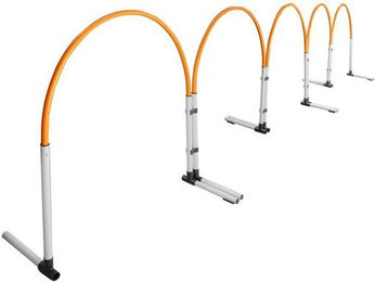 Produktbild von Superhund Agility-Slalom Hoopers Slalom in Weiß mit Bogen in Farbe Orange