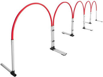 Produktbild von Superhund Agility-Slalom Hoopers Slalom in Weiß mit Bogen in Farbe Rot