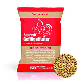Produktbild von Supravit Braugerste - Ergänzungsfutter für Hühner und Tauben - energiereiches Zusatzfutter liefert wertvolle Kohlenhydrate - leicht verdaulich und gut verträglich 25 kg
