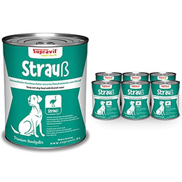 Produktbild von Supravit Hundenassfutter mit Strauß - 6 x 820 g