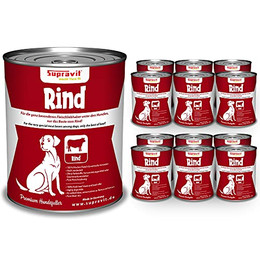 Produktbild von Supravit Nassfutter für Hunde Rindfleisch - 12 x 410 g