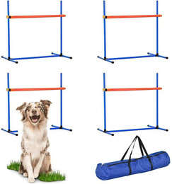 Produktbild von SURFOU Agility-Hürde Set für Hunde mit Sprungring und Hundetunnel