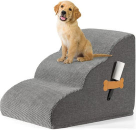 SURFOU Haustiertreppe 3 stufige Hundetreppe für kleine Hunde & Katzentreppe mit waschbarem, Perfekt als Hundetreppe Bett & stabile Katzentreppe für alte Katzen – Bild 1 von 5