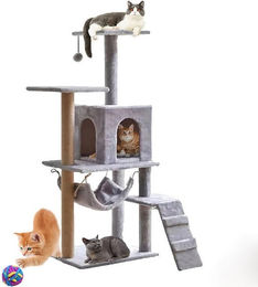 Produktbild von SURFOU Kratzbaum 125cm Multi-Level Kletterbaum mit Katzenhöhle und Sisal-Kratzbrett