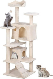 Produktbild von SURFOU Kratzbaum für Katzen 138cm mit Sisalseil und Plüsch