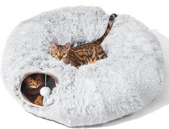 Produktbild von SURFOU Tierbett Katzentunnel mit Waschbarem Kissen