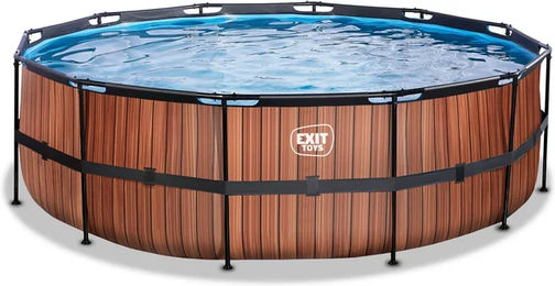 Produktbild von Swimmingpool mit Kinderfilterpumpe Exit Toys Wood 450 x 122 cm