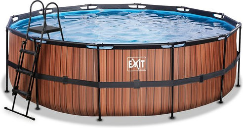 Swimmingpool mit Sandfilterpumpe Kind Exit Toys Wood 450 x 122 cm – Bild 1 von 5