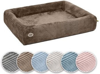 SABRO Hundebett KUDDE aus Cord in Braun 1,17 m x 1,5 m – Bild 1 von 3