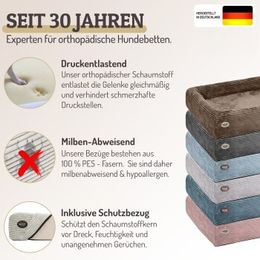 SABRO Hundebett KUDDE aus Cord in Grau 1,5 m – Bild 1 von 3