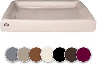 SABRO Hundebett KUDDE aus Kunstleder beige 70 cm 85 cm – Bild 1 von 3
