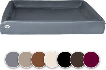 SABRO Hundebett KUDDE aus Kunstleder Grau 1,5 m – Bild 1 von 3