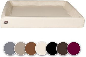 SABRO Hundebett KUDDE aus Kunstleder in Beige – Bild 1 von 3