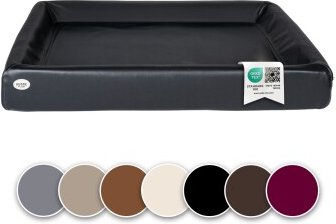 SABRO Hundebett KUDDE aus Kunstleder Schwarz 1 m x 1,2 m – Bild 1 von 3
