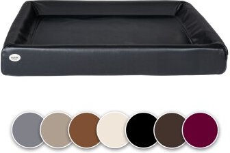 SABRO Hundebett KUDDE aus Kunstleder Schwarz 80 cm – Bild 1 von 3