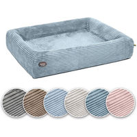 Produktbild von SABRO Hundebett KUDDE Orthopädisch aus Cord mit wechselbarem Bezug Blau