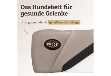 SABRO Hundekorb KUDDE Orthopädisches Hundebett aus Kunstleder in Beige mit waschbarem Bezug – Bild 1 von 3