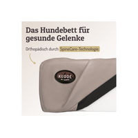 Produktbild von SABRO Hundekorb KUDDE Orthopädisches Hundebett aus Kunstleder in Beige mit waschbarem Bezug