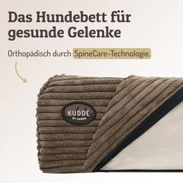 SABRO KUDDE Hundebett Orthopädisch aus Cord in Braun mit wechselbarem Bezug – Bild 1 von 5