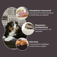 Produktbild von SABRO KUDDE Orthopädisches Hundebett für kleine Hunde aus Kunstleder in Braun Größe S