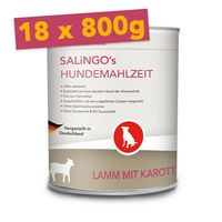 Produktbild von SALiNGO Hundefutter Nassfutter Lamm mit Karotten Stückchen in Sauce getreidefrei hoher Fleischanteil 18x800g
