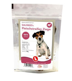 SALiNGO Hundesnack Fleischstreifen Ziege Monoprotein getreidefrei 100g – Bild 1 von 3