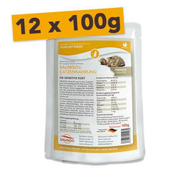 SALiNGO Katzenfutter Huhn Nassfutter für erwachsene Katzen getreidefrei 12x100g – Bild 1 von 7