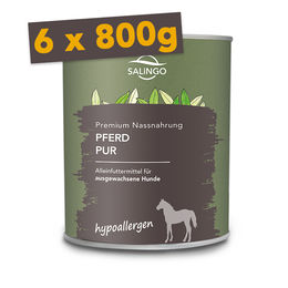 Produktbild von SALiNGO Pferd PUR Hundefutter Getreidefrei Monoprotein Sensitive 6x800g