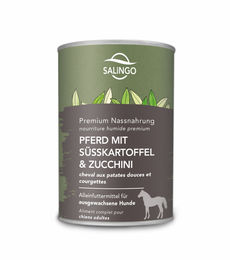 SALiNGO Premium Hund Nassfutter Pferd mit Süßkartoffel und Zucchini getreidefrei hypoallergen Adult 6x400g – Bild 1 von 8