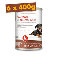 Produktbild von SALiNGO Premium Hundefutter Nassfutter Rind mit Kartoffel und Karotte Adult Getreidefrei Monoprotein 6x400g