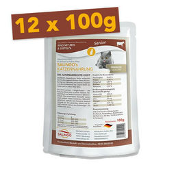 SALiNGO Senior Katzenfutter Nass Rind mit hohem Fleischanteil 12x100g – Bild 1 von 7