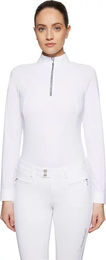 Produktbild von Samshield Adeline Boreal Turnierpolo Damen mit langen Ärmeln Weiß 2XS