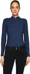 Produktbild von Samshield Bella Reitshirt Damen mit langen Ärmeln Blau 2XS