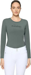 Samshield Charline Reitshirt Damen Langarm Grün mit Swarovski-Kristallen XS – Bild 1 von 1