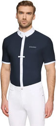 Produktbild von Samshield Corentin Wettbewerbshemd Reitshirt für Herren in Weiß oder Blau