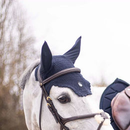 Produktbild von Samshield Flyshield Swarovski Fliegenohren Blau für Warmblut