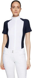 Produktbild von Samshield Gretta Metal Dots Turnierpolo Damen Reitshirt Blau Weiß Größe M