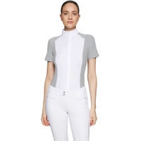Produktbild von Samshield Gretta Metal Dots Turnierpolo Damen Reitshirt Weiß Grau Größe L