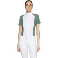 Produktbild von Samshield Gretta Metal Dots Turnierpolo Damen Reitshirt Weiß Grün Größe L